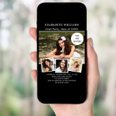 Graduparty zwarte witte fotocollage kaart