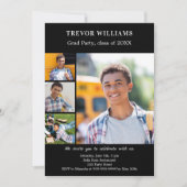 Graduparty zwarte witte fotocollage kaart (Voorkant)