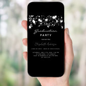 Graduparty zwarte witte sterren elegant kaart