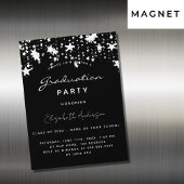 Graduparty zwarte witte sterren luxe magnetisch magnetische uitnodiging