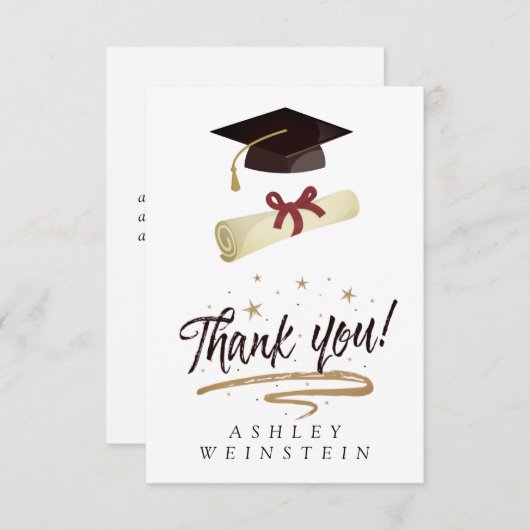 Gradupverpakking en Tassel Gold Foil - Hartelijk d Bedankkaart (Voorkant / Achterkant)