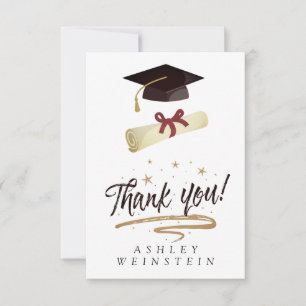 Gradupverpakking en Tassel Gold Foil - Hartelijk d Bedankkaart