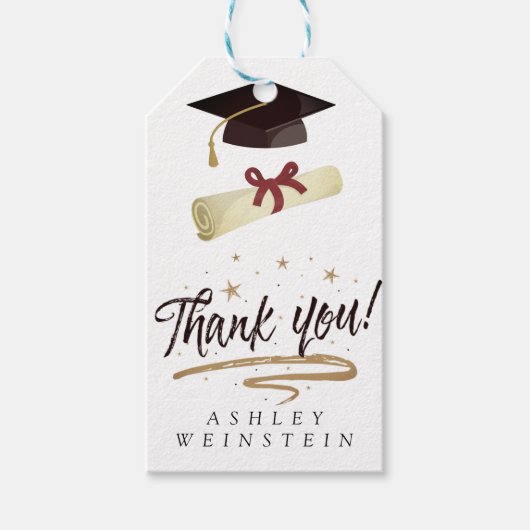 Gradupverpakking en Tassel Gold Foil - Hartelijk d Cadeaulabel (Voorkant)