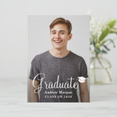 Gradupverpakking & goudconfetti Afstuderen Foto Af Kaart (Staand voorkant)