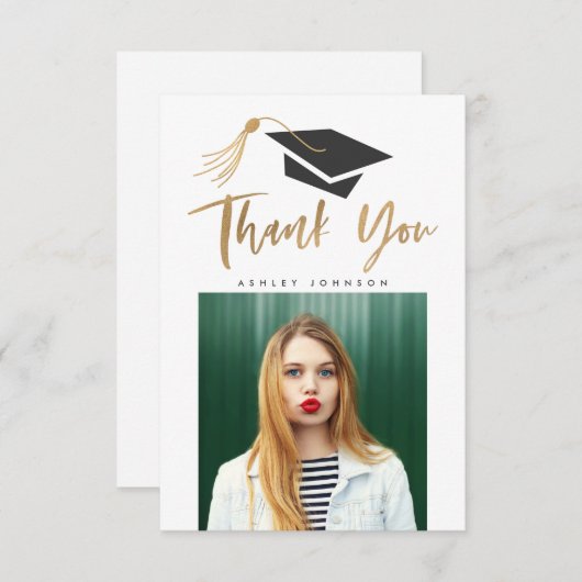 Gradupverpakking Tassel Hartelijk dank voor goudol Bedankkaart (Voorkant / Achterkant)