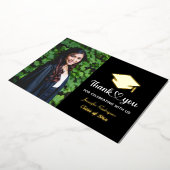 Gradupvoet Dank u Afstudeerder Aangepaste foto Folie Uitnodiging (Gedraaid)