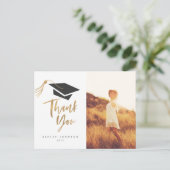 Gradupvoet en Tassel Gold Foil Foto Briefkaart (Staand voorkant)