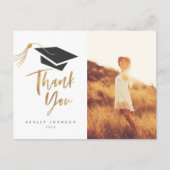 Gradupvoet en Tassel Gold Foil Foto Briefkaart (Voorkant)