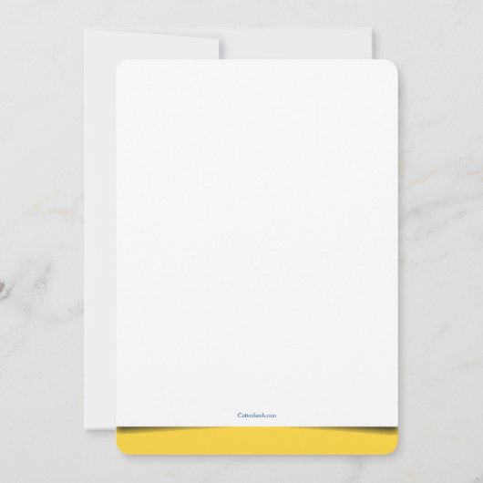 Gradupvoet Geel Back Uitnodiging (Achterkant)