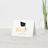 Gradupvoet Tassel Typografie Faux Gold Bedankkaart (Voorkant)