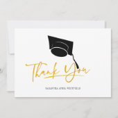 Gradupvoet Tassel Typografie Faux Gold Bedankkaart (Voorkant)