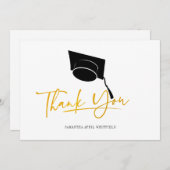 Gradupvoet Tassel Typografie Faux Gold Bedankkaart (Voorkant / Achterkant)