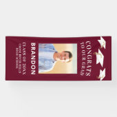 Gradupvoet Toss CONGRATS AFSTUDEERDER Foto maroon Spandoek (Horizontaal)
