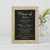 Graduy Gold Glitter Sparkles Kaart (Staand voorkant)