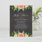 Graefruits en Sinaasappels ChalkboardBaby shower Kaart (Staand voorkant)