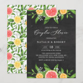 Graefruits en Sinaasappels Chalkboardstellen — Sho Kaart (Voorkant / Achterkant)