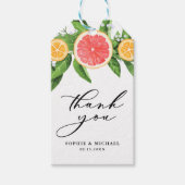 Graefruits en Sinaasappels Summer Dank u Cadeaulabel (Voorkant)