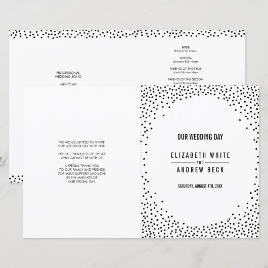 GRAEMONY schattige, eenvoudige zwarte confetti vle (Voorkant / Achterkant)