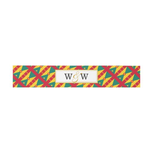 GRAENADA Monogram bruiloft Uitnodigingen Wikkel (Vlak)