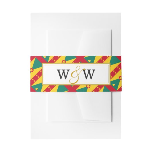 GRAENADA Monogram bruiloft Uitnodigingen Wikkel (Voorkant Voorbeeld)
