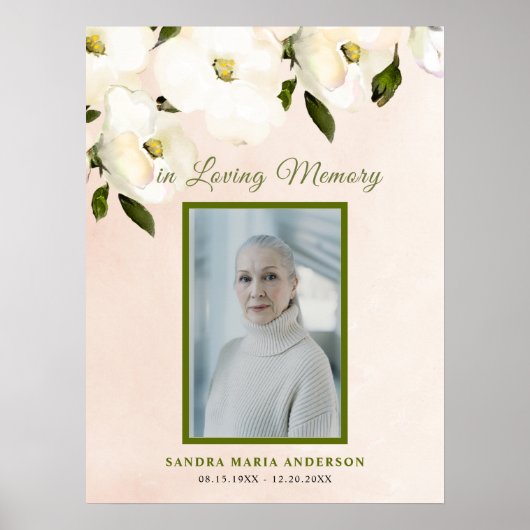 Graf Bloemen Leven Vieren Welkomstbord Poster (Voorkant)