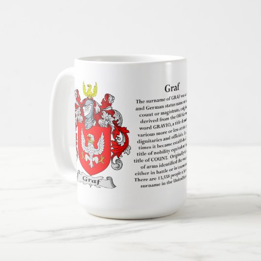 Graf Gezinsbekleding van wapens Koffiemok (Voorkant links)