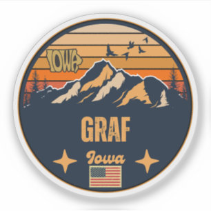 Graf, Iowa Ia, Verenigde Staten Sticker