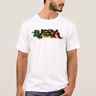 Graf Rasta-Shirt met reggae-kleuren en zwart T-shirt