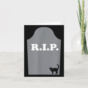 Graf Rip Zwarte Kat Halloween Kaart