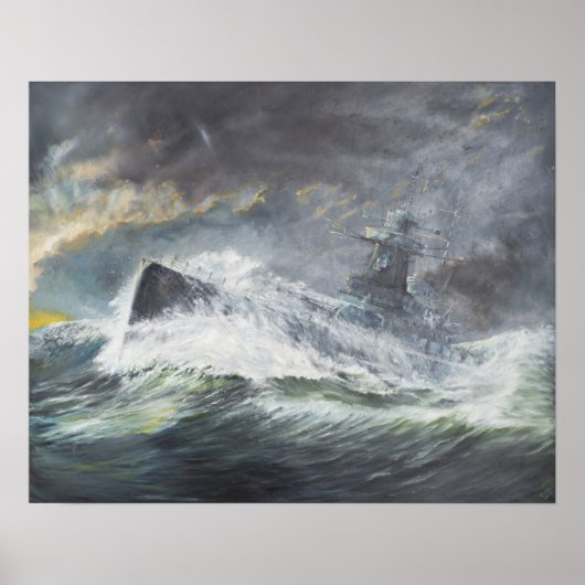 Graf Spee komt op 3 november de Indische Oceaan bi Poster (Voorkant)