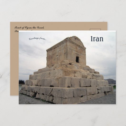 Graf van Cyrus de Grote Pasargadae Iran Briefkaart (Voorkant / Achterkant)