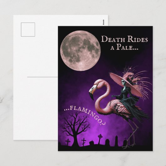 Graf van de grappige heks Halloween Volle Maan Gra Feestdagenkaart (Voorkant / Achterkant)