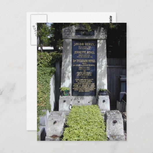 Graf van Dr. Theodor Herzl Briefkaart (Voorkant / Achterkant)