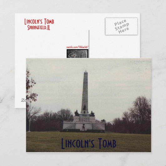 Graf van ons 16e President. Briefkaart (Voorkant / Achterkant)