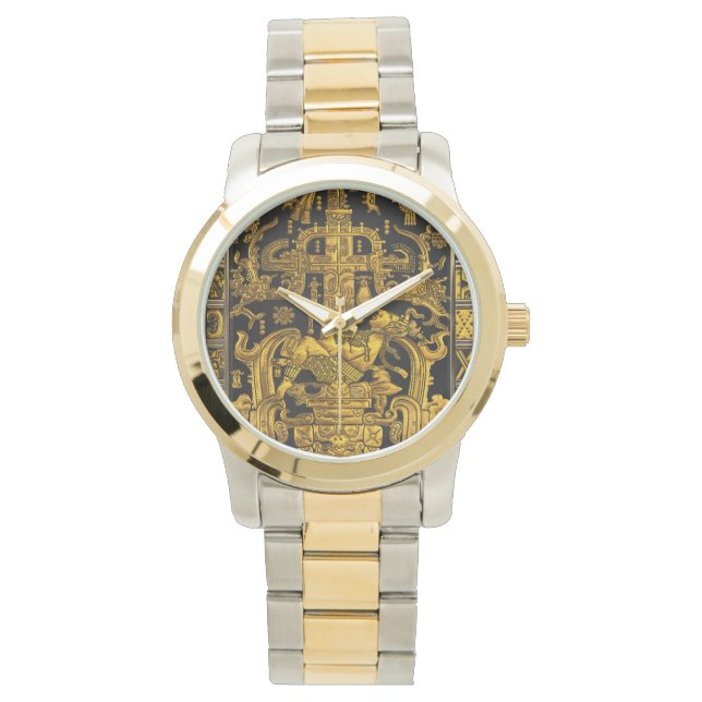 Graf van Pakal - Golden Palenque Astronaut Horloge (Voorkant)