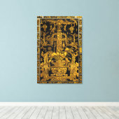 Graf van Pakal - Gouden Palenque Astronaut Canvas Afdruk (Insitu (Houten vloer))