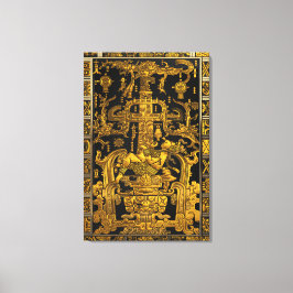 Graf van Pakal - Gouden Palenque Astronaut Canvas Afdruk