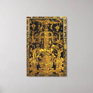 Graf van Pakal - Gouden Palenque Astronaut Canvas Afdruk
