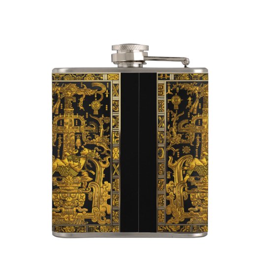 Graf van Pakal - Gouden Palenque Astronaut Heupfles (Achterkant)