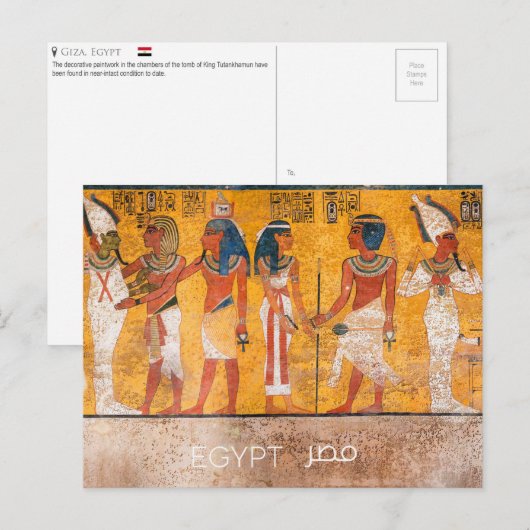 Graf van Toetanchamon, Egypte Briefkaart (Voorkant / Achterkant)