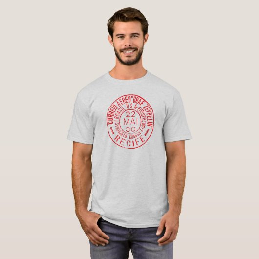 Graf Zeppelin Airmail T-shirt RED (Voorkant volledig)