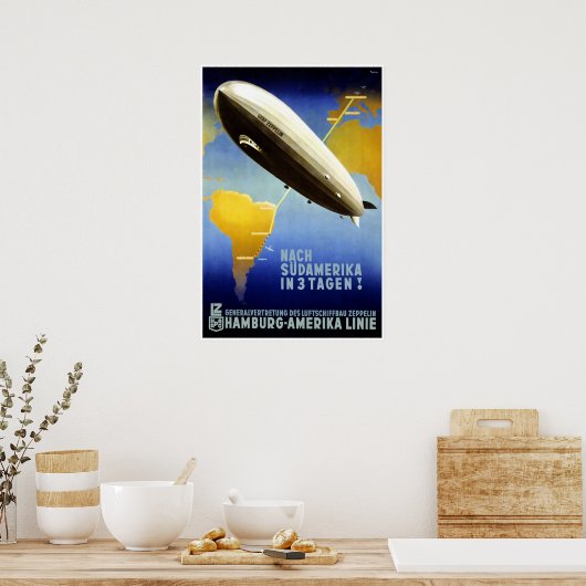 Graf Zeppelin Duits reisposter Poster (Keuken)