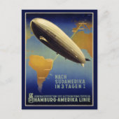 Graf Zeppelin Vintage Poster teruggezet Briefkaart (Voorkant)
