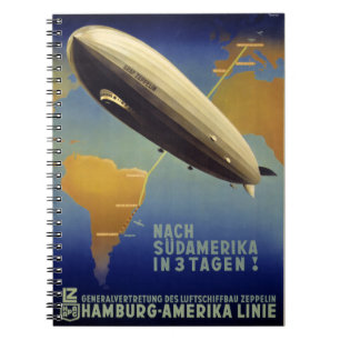 Graf Zeppelin Vintage Poster teruggezet Notitieboek