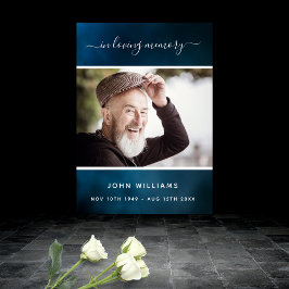 Grafblauwe hemel foto herdenking welkom poster