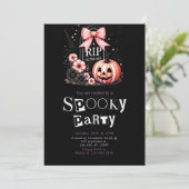 Grafbloemen Zwart Moderne Minimalistische Hallowee Kaart (Staand voorkant)