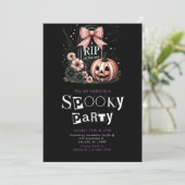 Grafbloemen Zwart Moderne Minimalistische Hallowee Kaart (Staand voorkant)