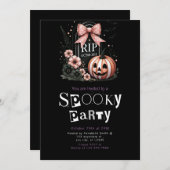 Grafbloemen Zwart Moderne Minimalistische Hallowee Kaart (Voorkant / Achterkant)