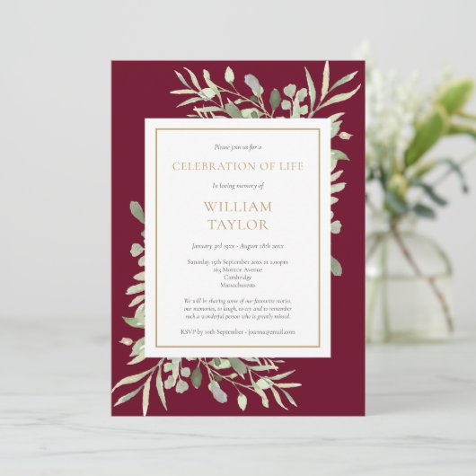 Grafceremonie Herdenking van het Leven Loofwerk Bo Kaart (Staand voorkant)