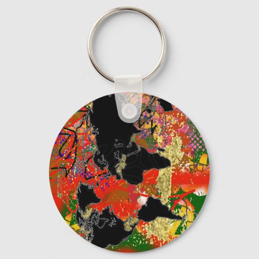 Graffe Wereldkaart Sleutelhanger (Voorkant)